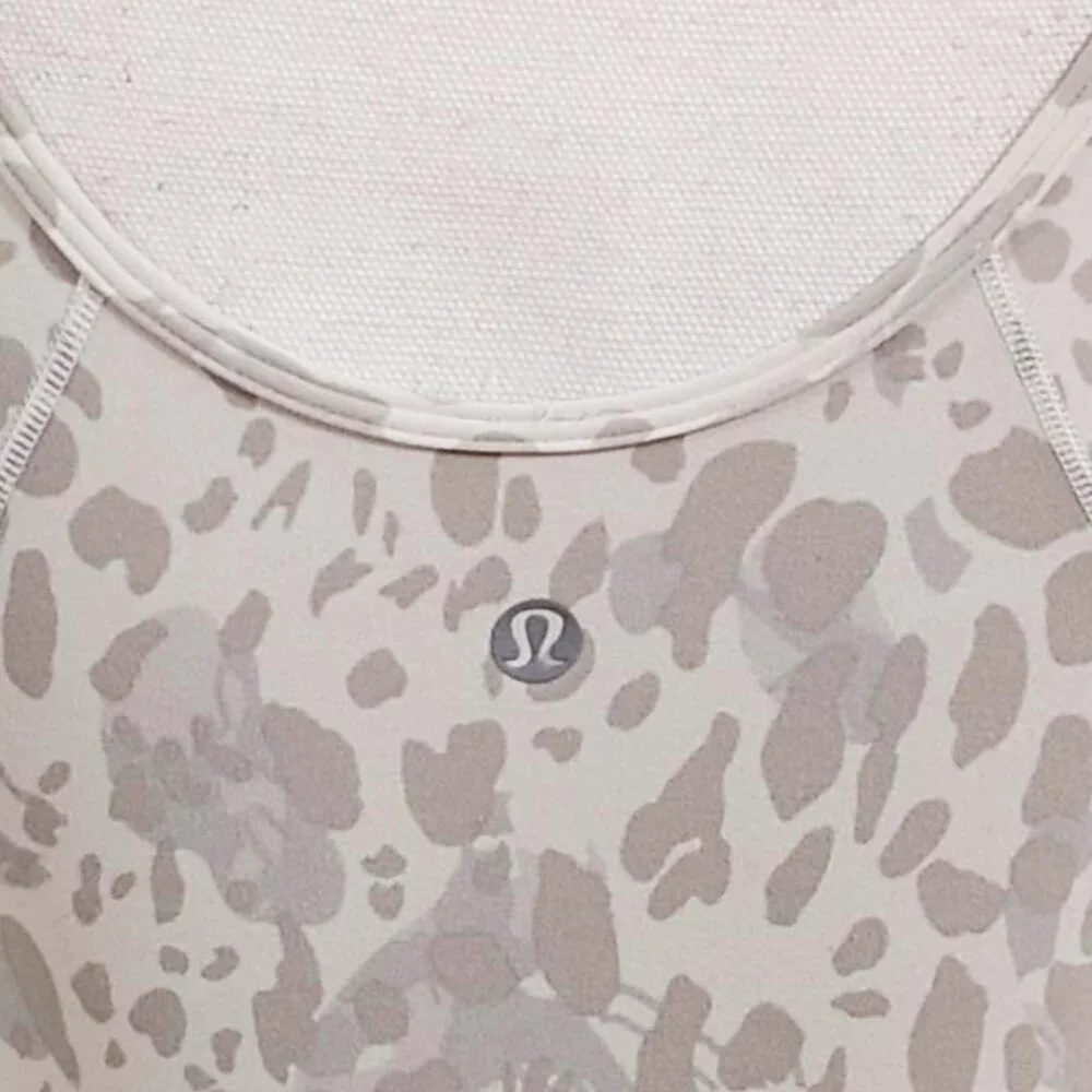 Lululemon Align Cropped T-Shirt Cheetah Camo Antique White Multi